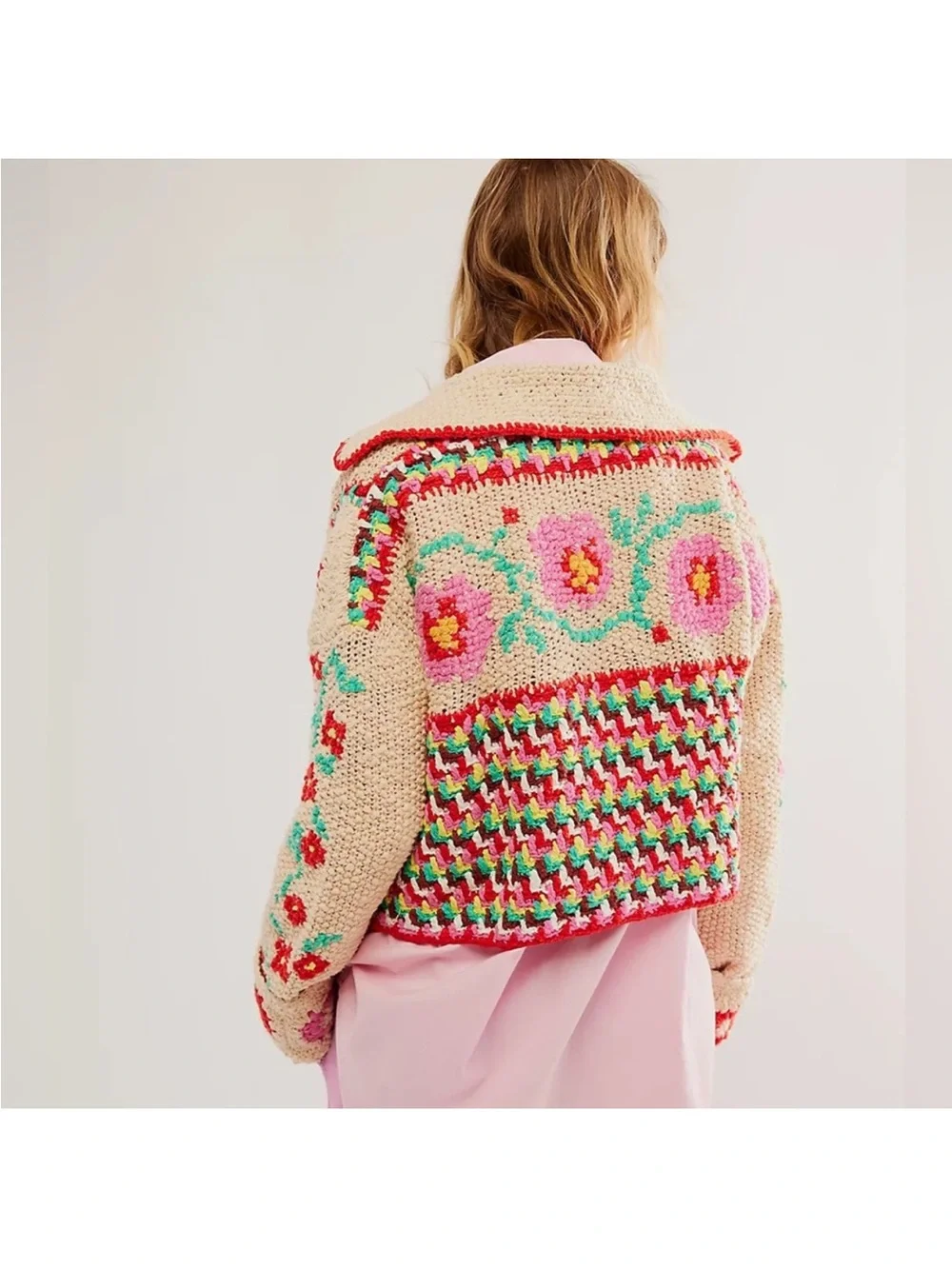 Free people Strawberry Cardi Large